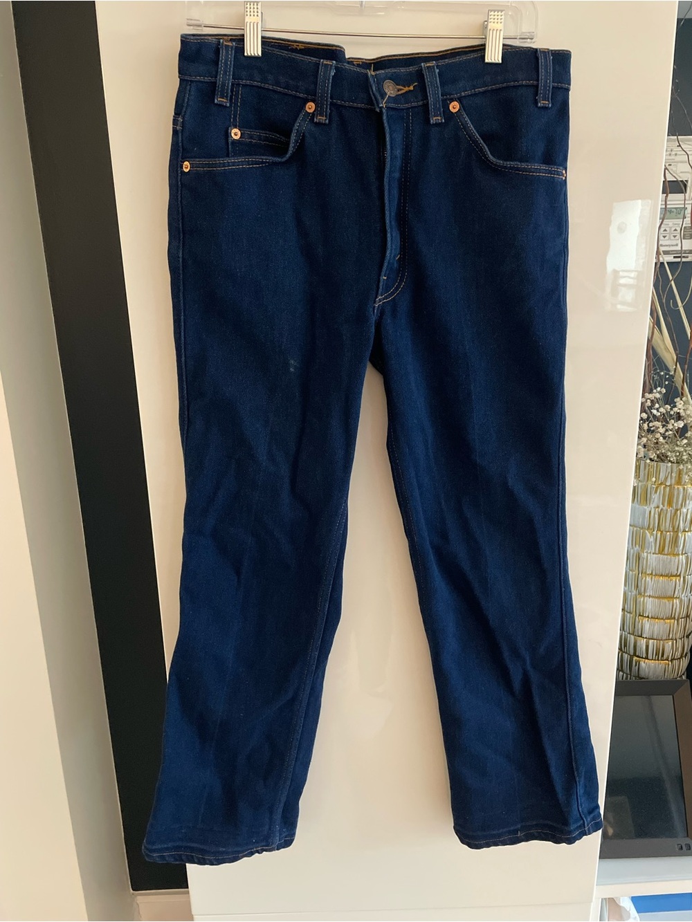 Vintage 1994 Men's Levi's 517 Dark Blue Denim Jeans Orange Tab W33 L30 Made USA